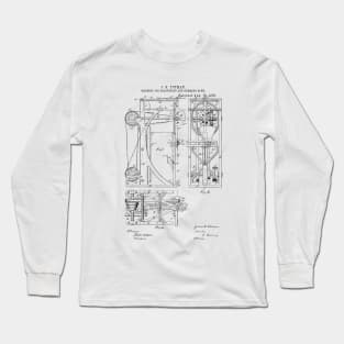 Machine for sharpening and gumming saws Vintage Retro Patent Hand Drawing Funny Novelty Gift Long Sleeve T-Shirt